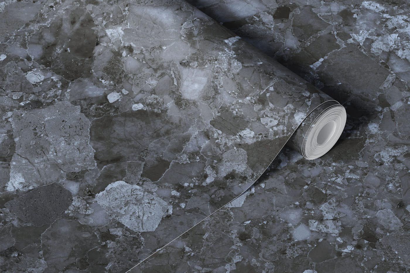 Charcoal Granite Elegance wallpaper roll