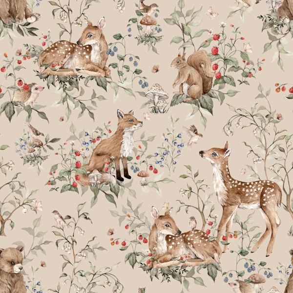 Woodland Animals beige big