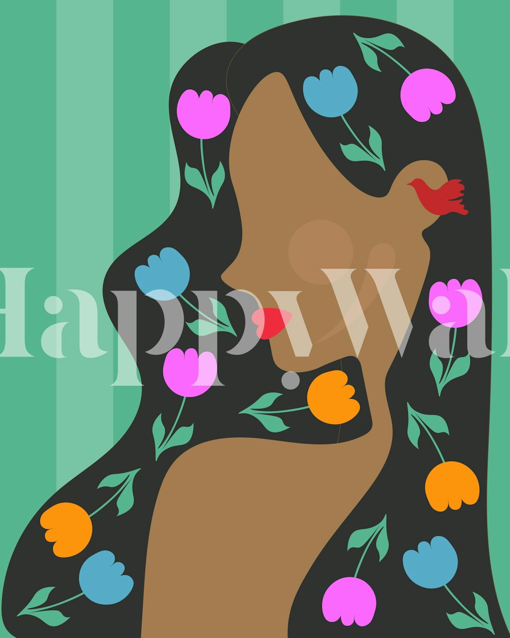 Colorful Flower Muse tapetti huoneessa