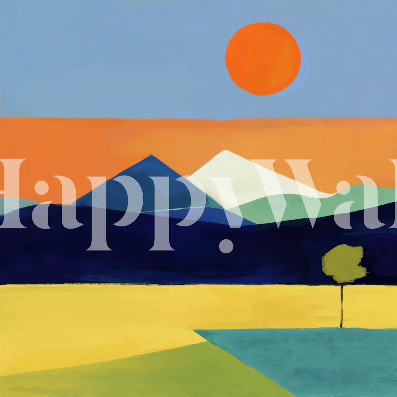 Tapeta Sun over the hills u sobi