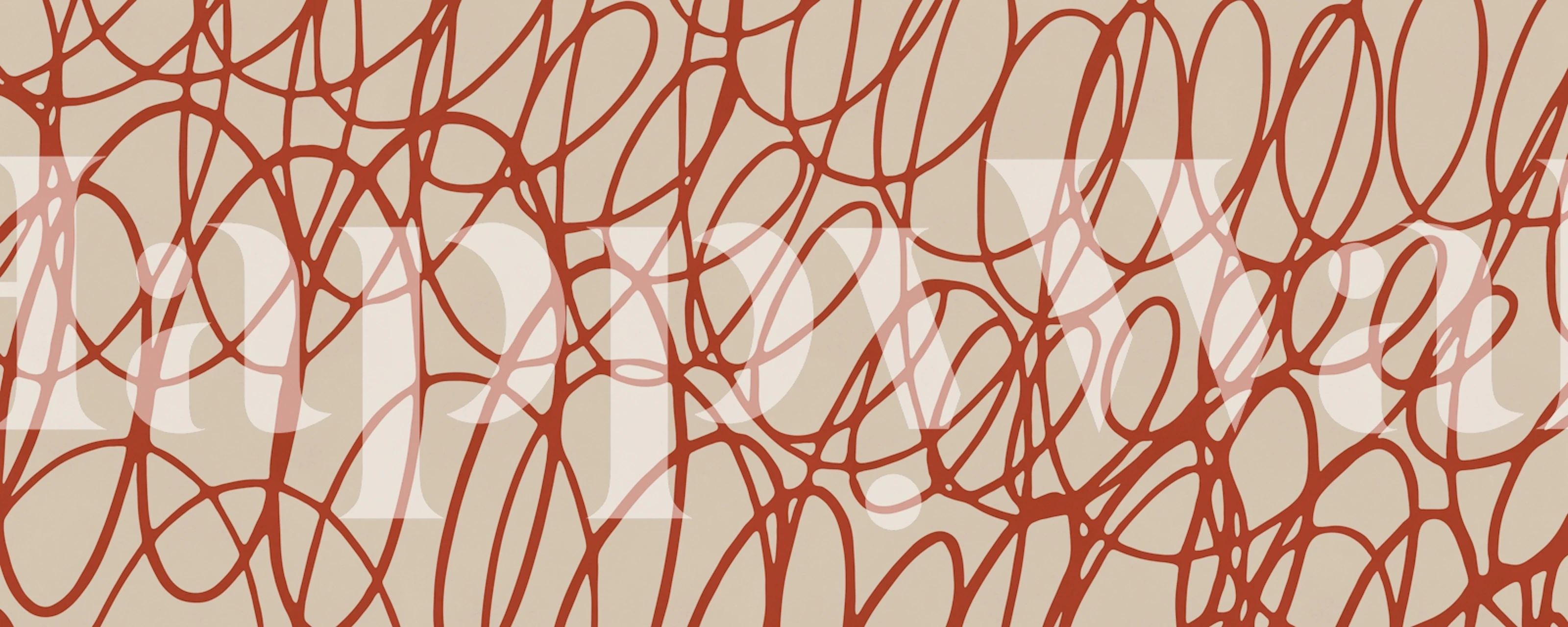 Papel de parede Abstract Red Lines em um ambiente