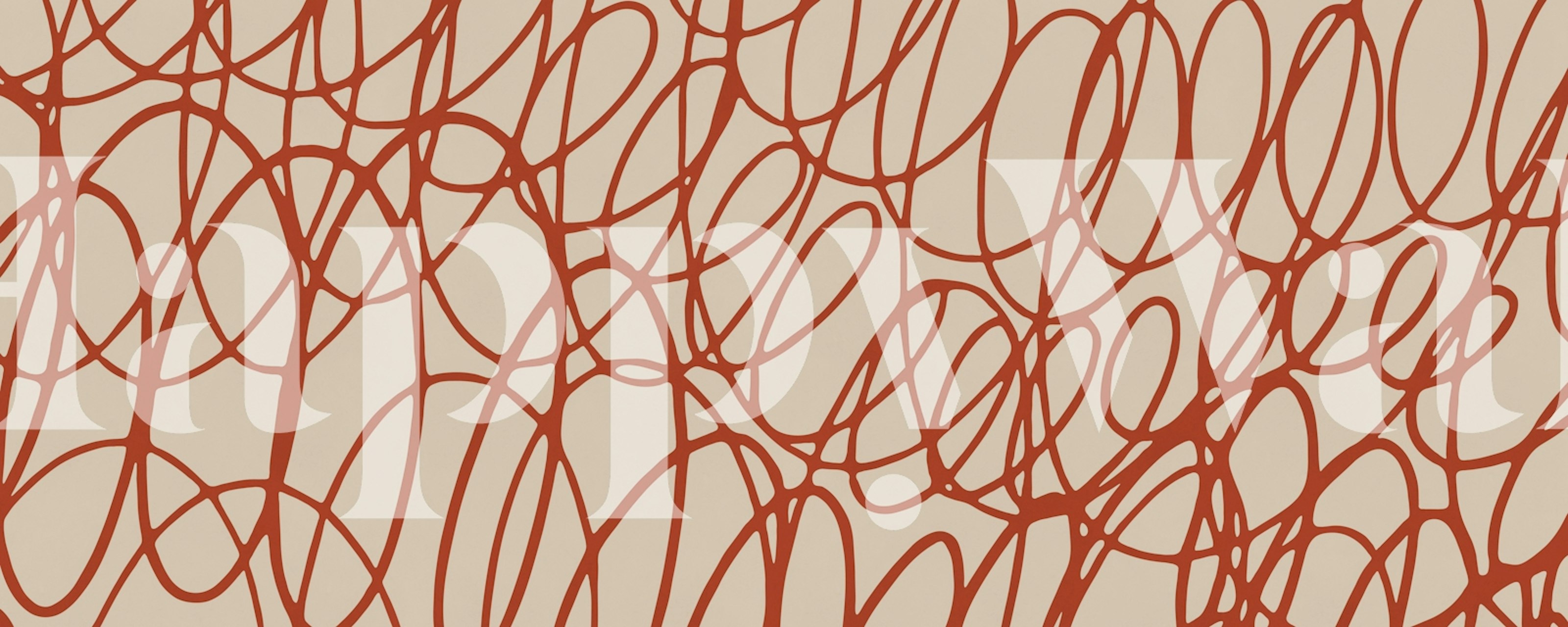 Abstract Red Lines wallpaper in a room setting