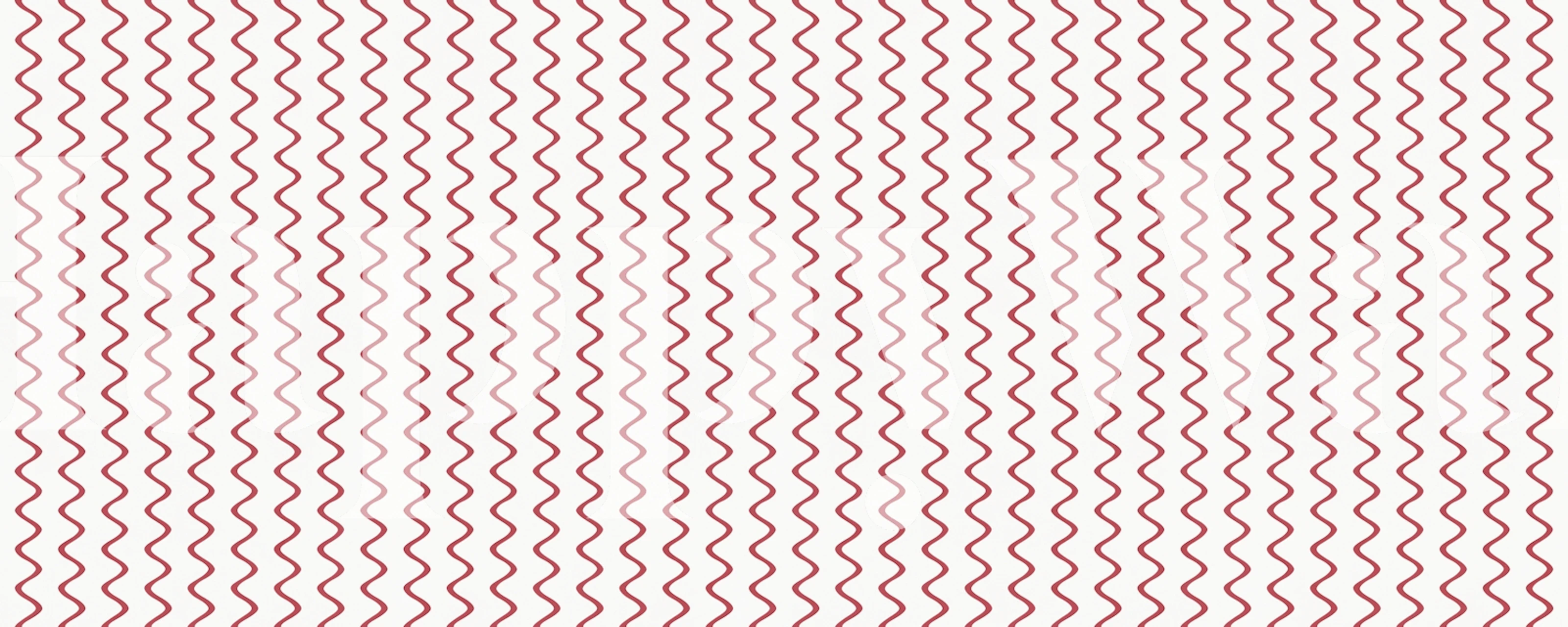 Vibrant Red Waves wallpaper in een kamer