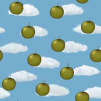 Homage to Magritte - apples on blue sky - M wallpaper