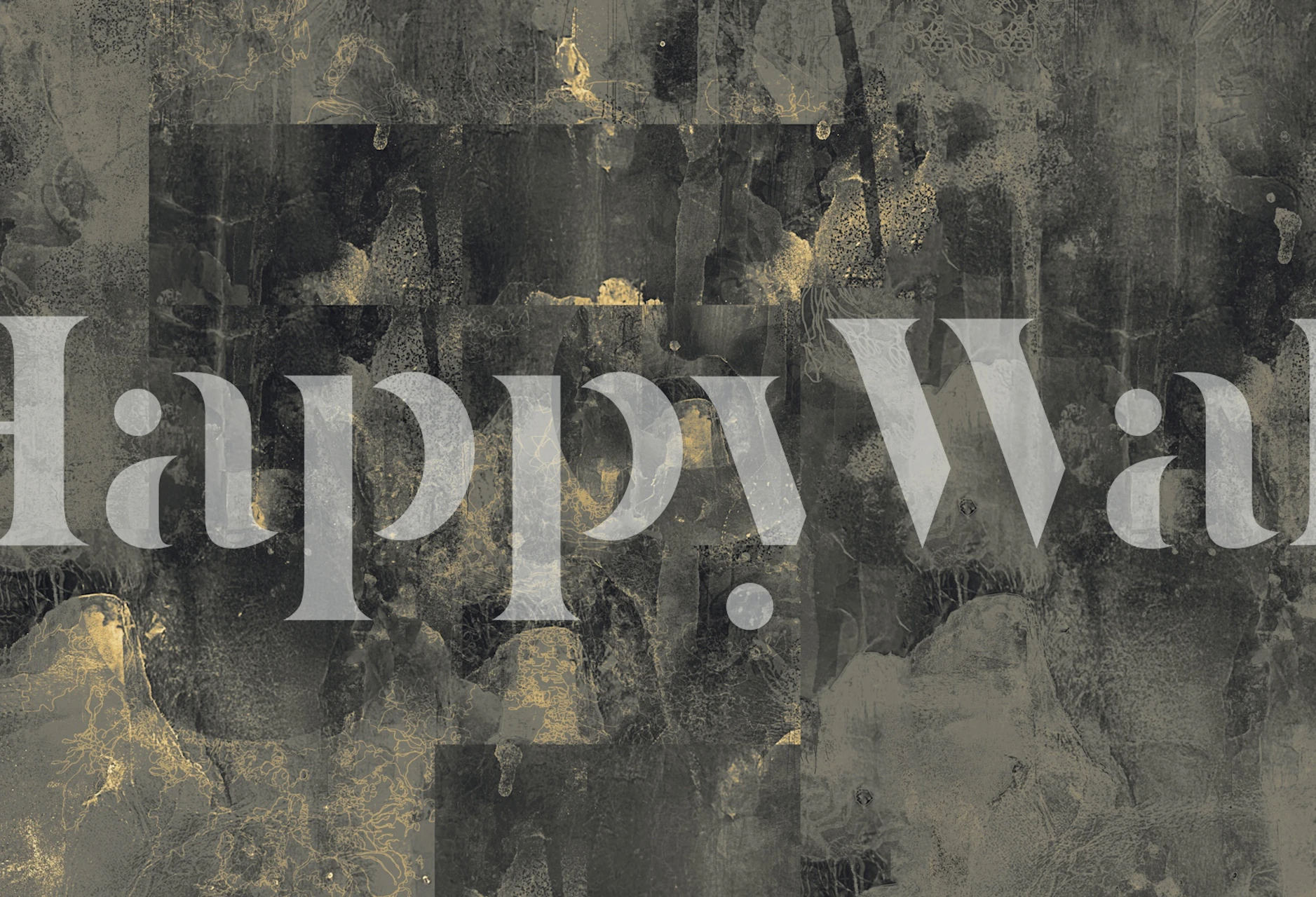 Abstract black and gold wallpaper in a modern style