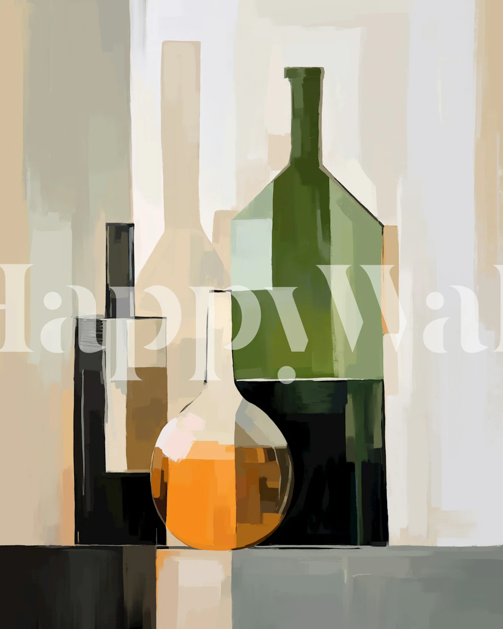 Tapeta Modern Still Life Bottles w pokoju