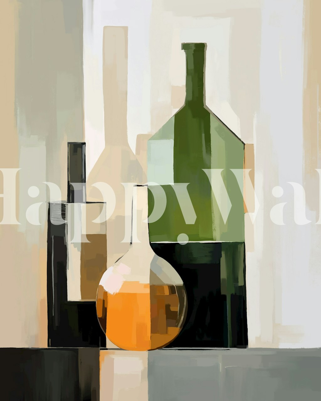 Tapeta Modern Still Life Bottles w pokoju