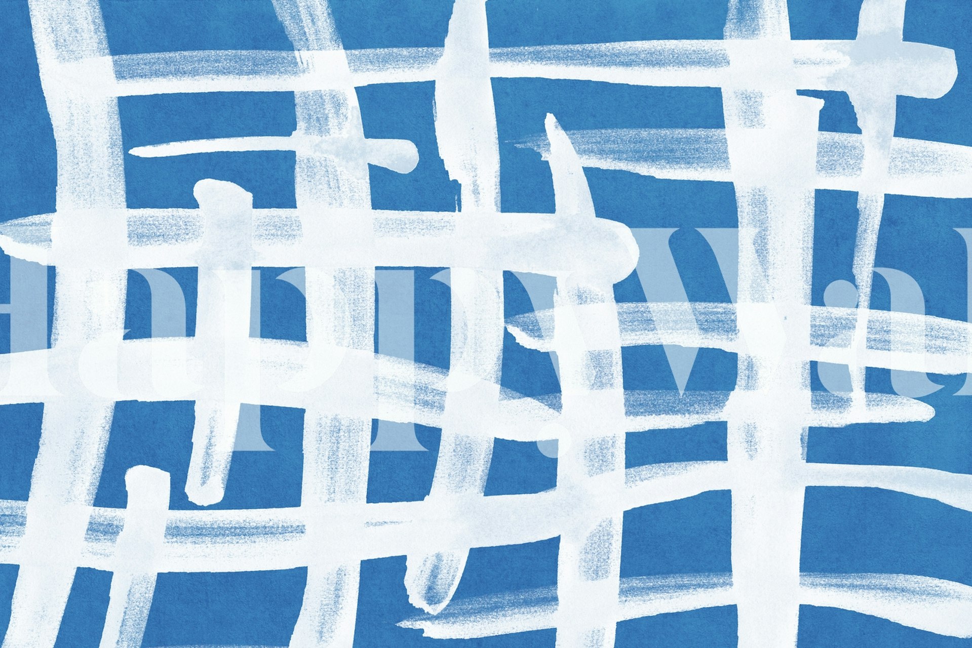 Blue and white abstract design wallpaper