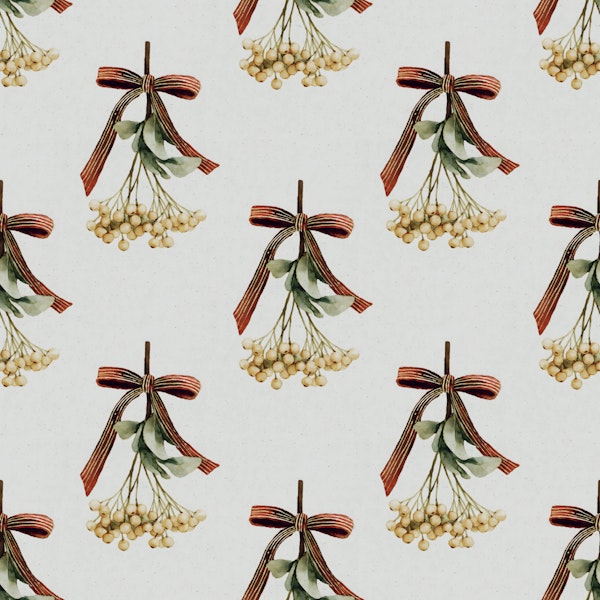 Joyful Red Golden Bow Mistletoe