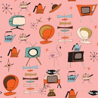 Atomic Retro Living Kitsch Pink tapet