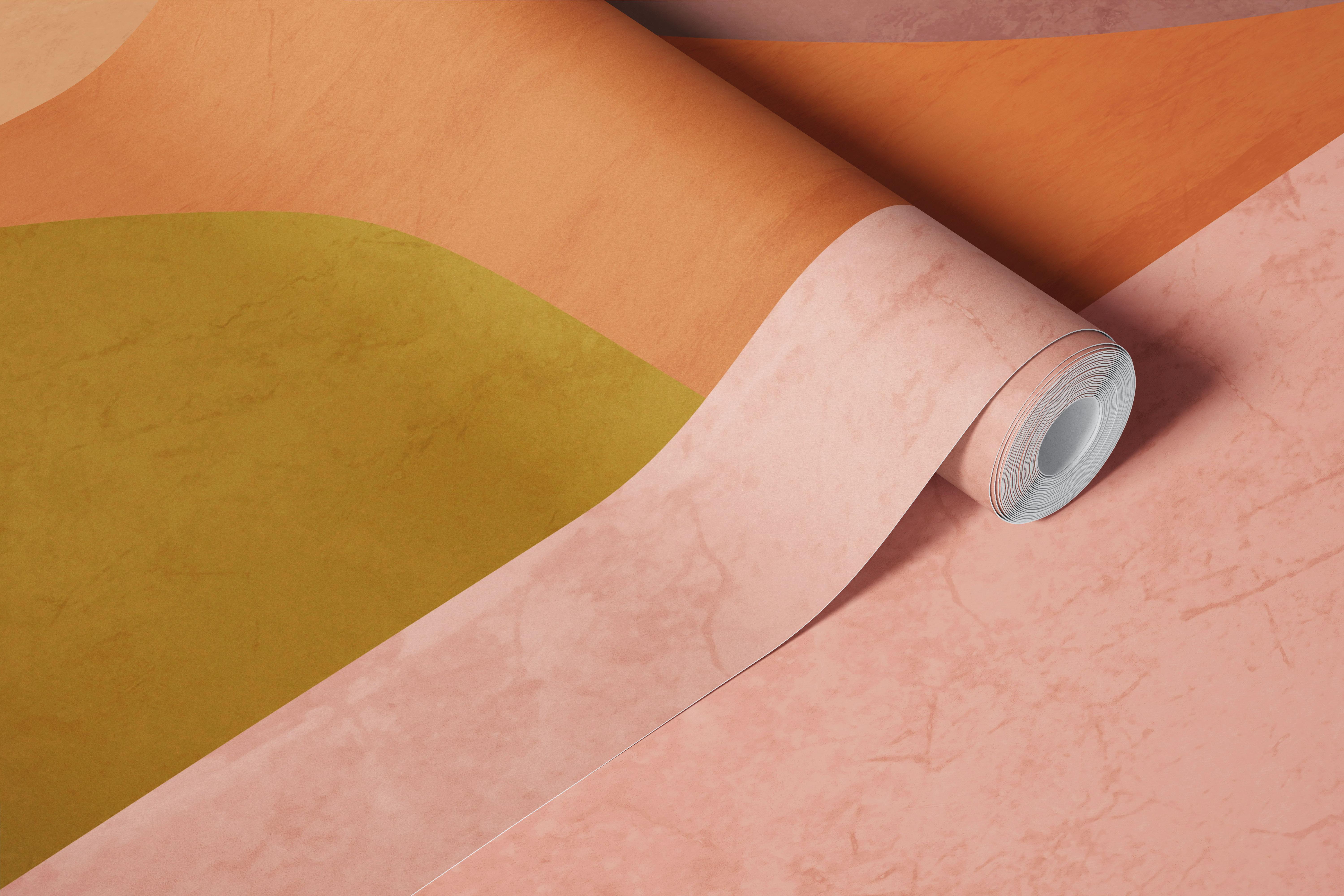 Tapeta Warm Abstract Geometry w pokoju