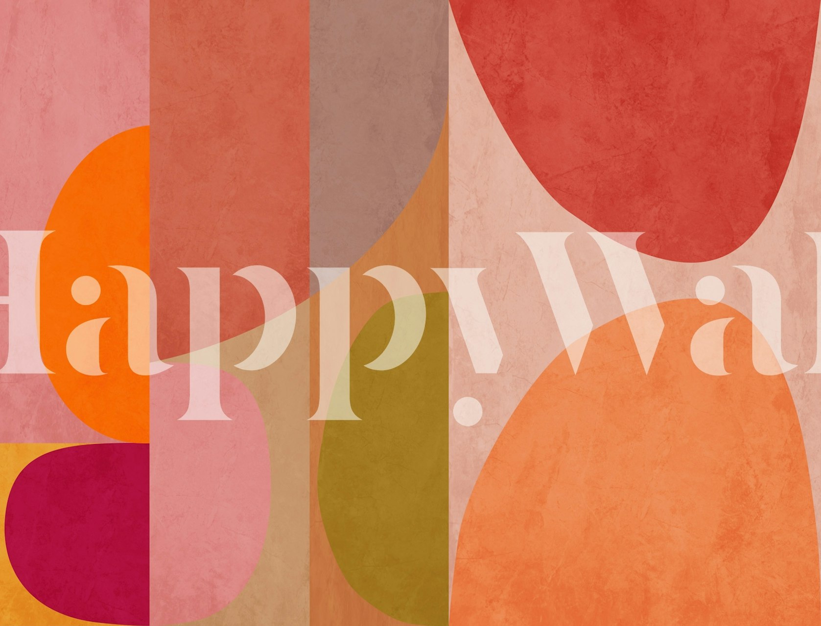 Varm Warm Abstract Geometry tapet i ett rum