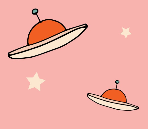 Minimal Vintage UFO Pink