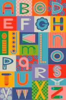 Geometric ABCs Mod Alphabet Rainbow Brights tapete