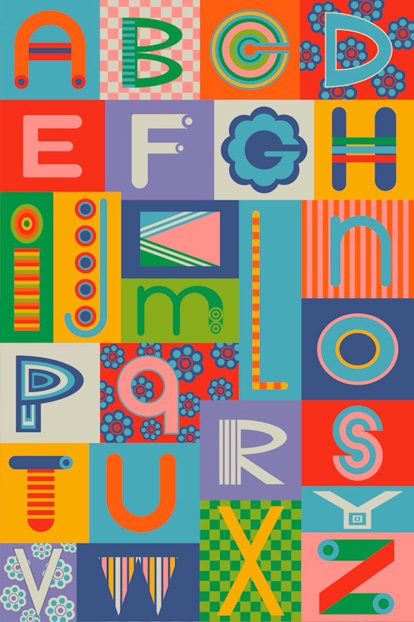 Geometric ABCs Mod Alphabet Rainbow Brights