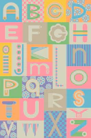 Geometric ABCs Mod Alphabet Nursery Pastels tapete