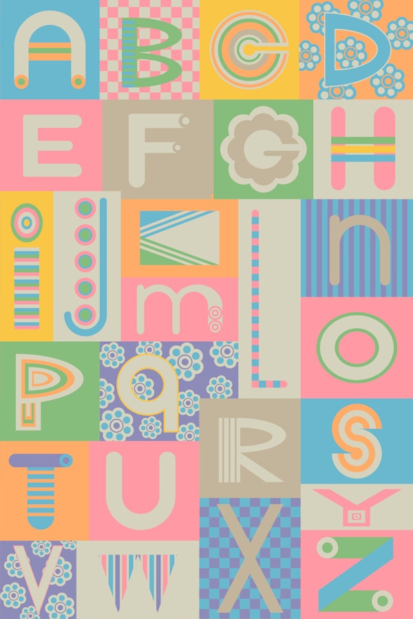 Geometric ABCs Mod Alphabet Nursery Pastels
