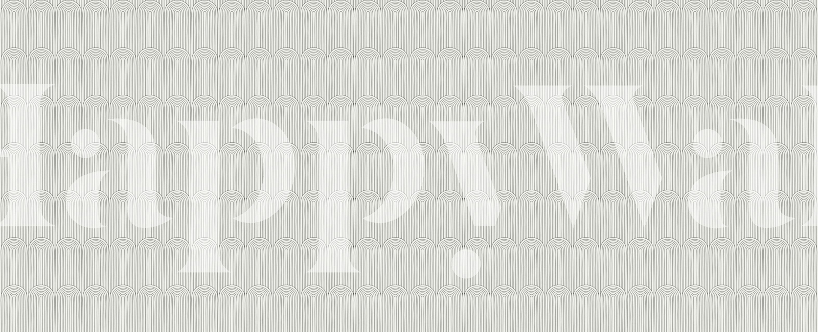 Elegant silver arches wallpaper displayed in a room