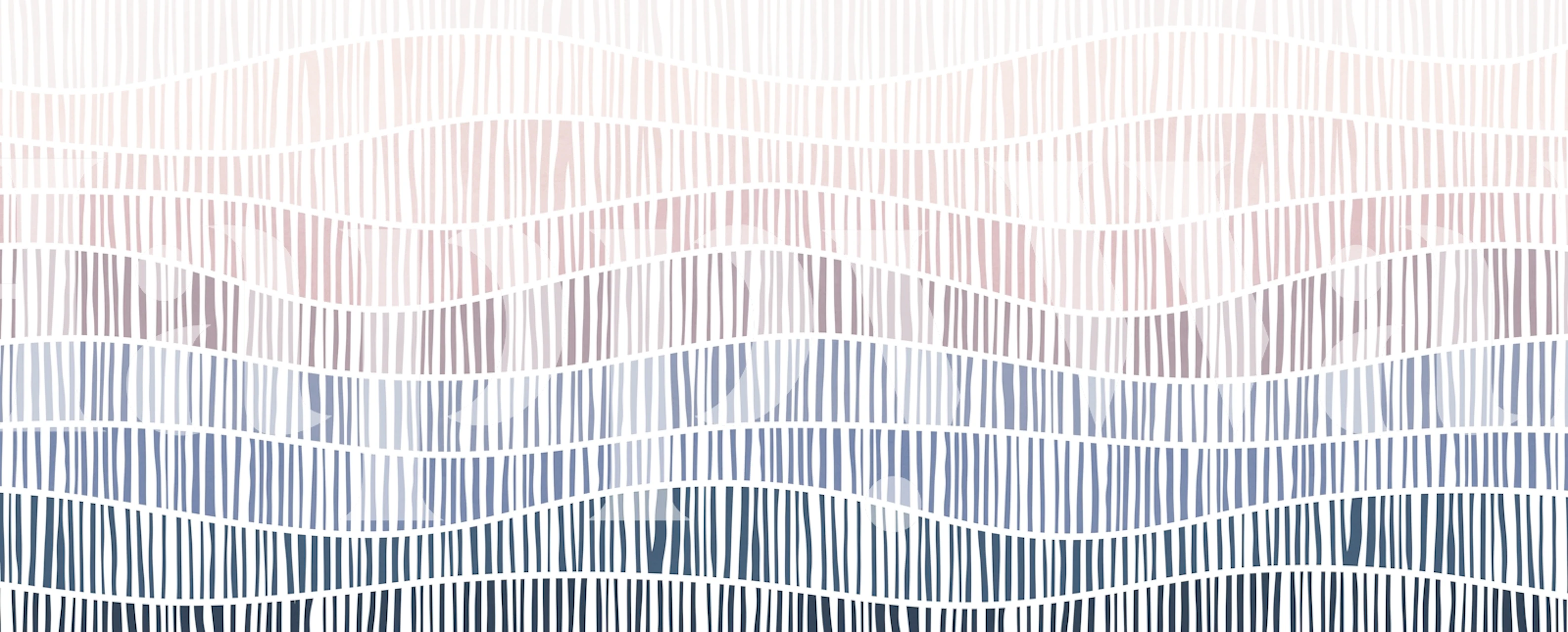 Serene Waves Gradient wallpaper in a room