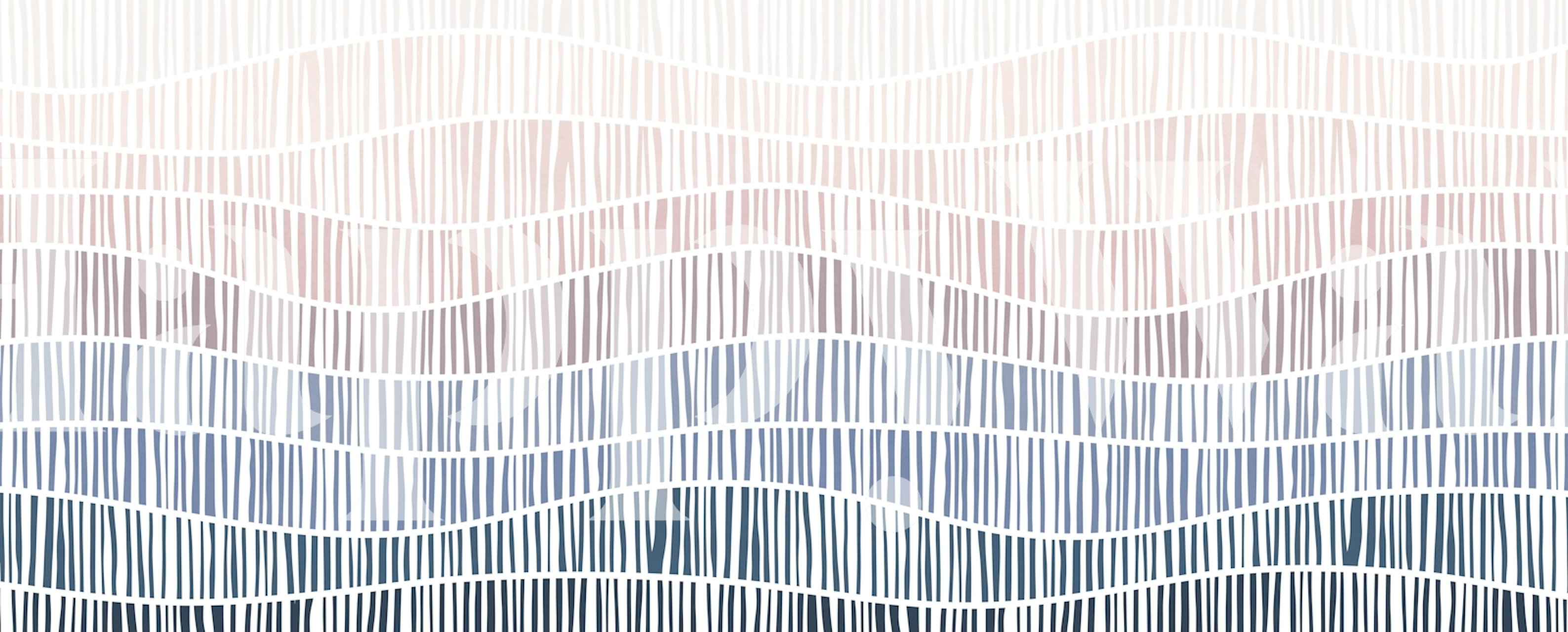 Serene Waves Gradient tapet i ett rum