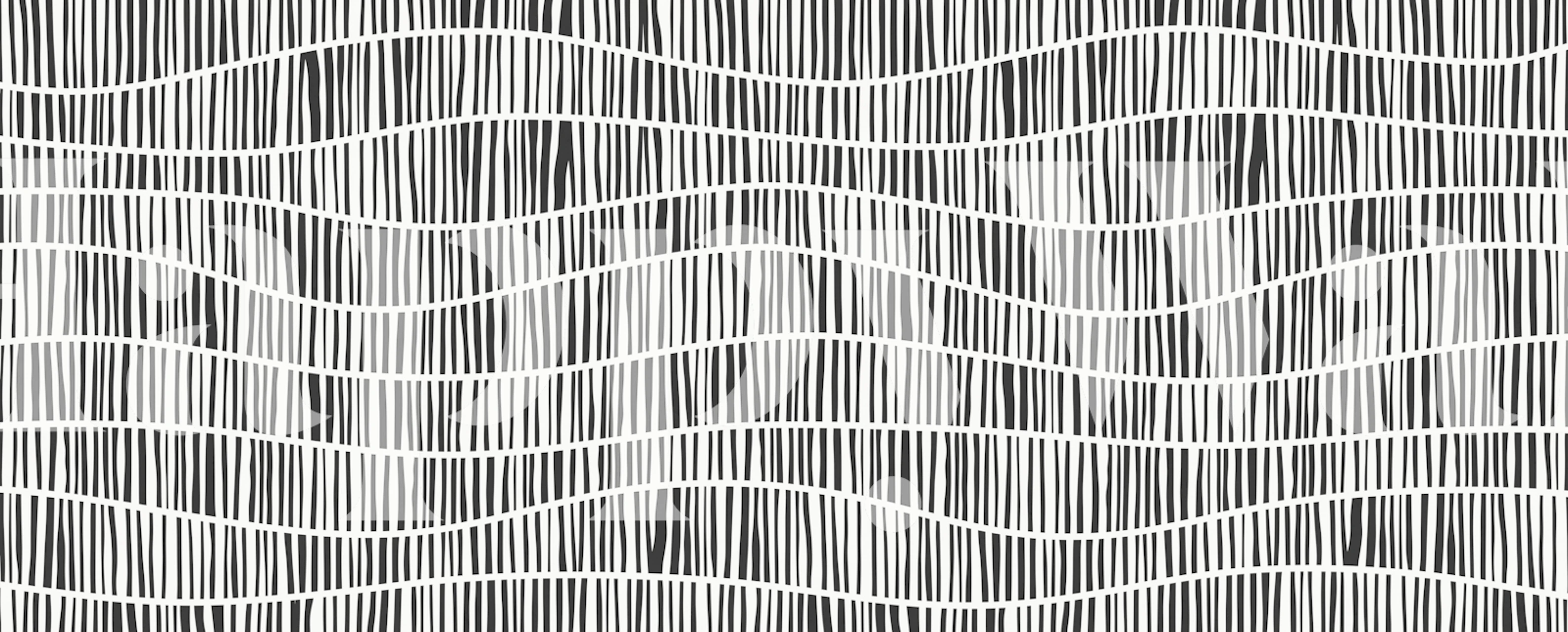 Wavy stripe wallpaper in a modern room