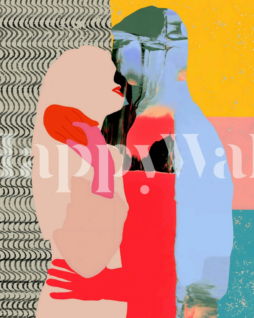 Design de papel de parede único em um cômodo