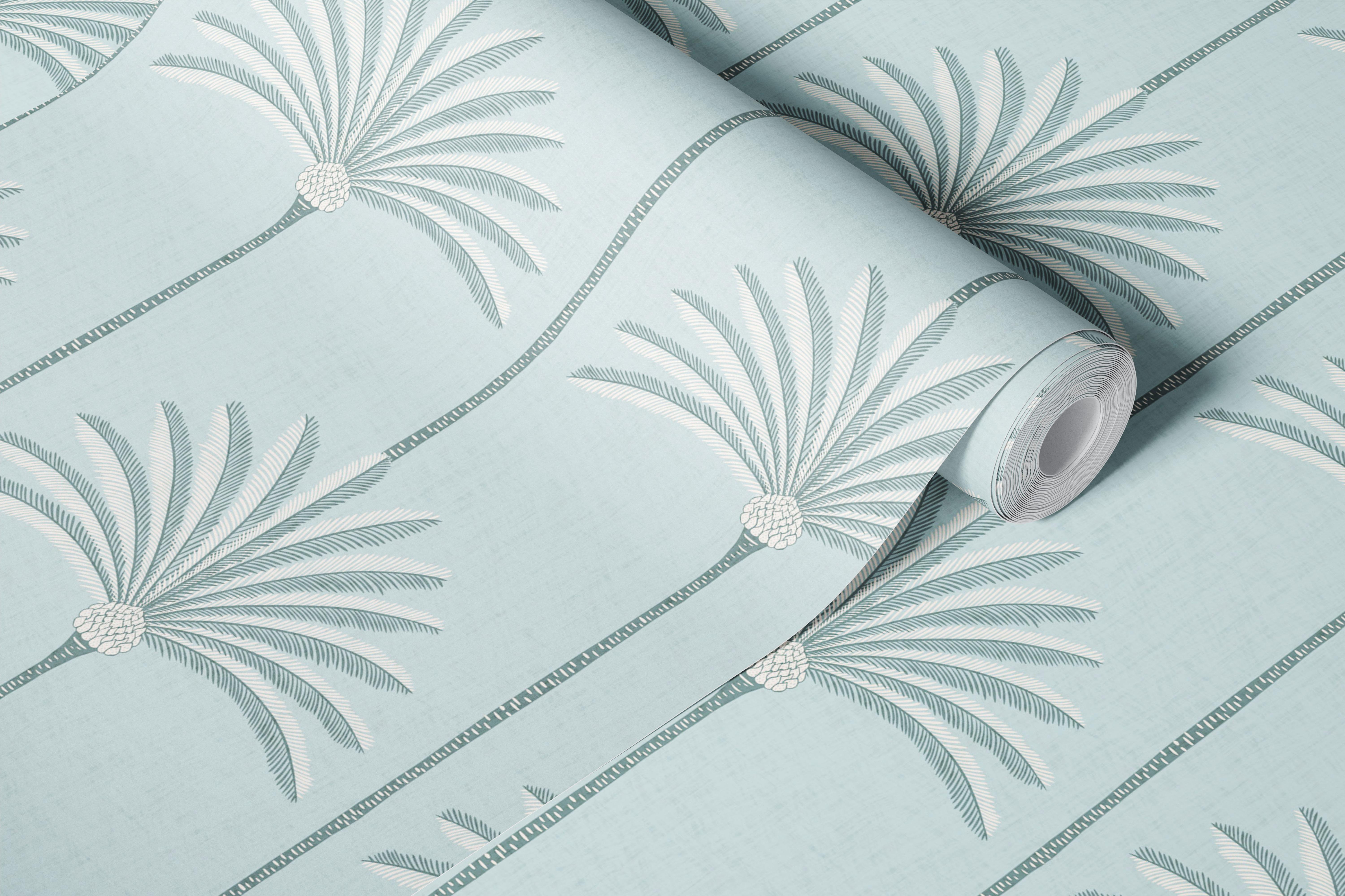 Design de papier peint Palm Stripes Seaside Mist