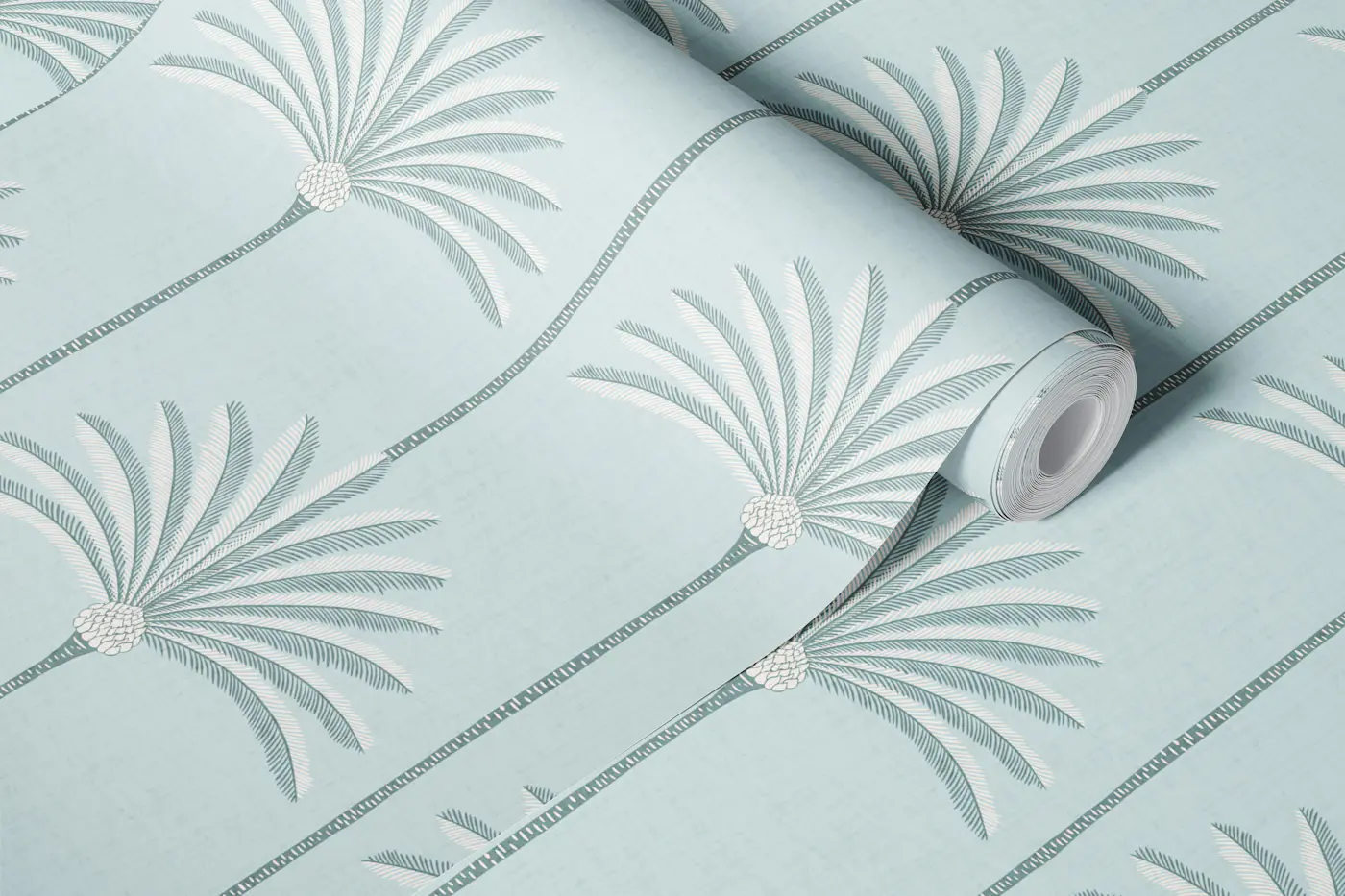 Palm Stripes Seaside Mist - Medium wallpaper roll