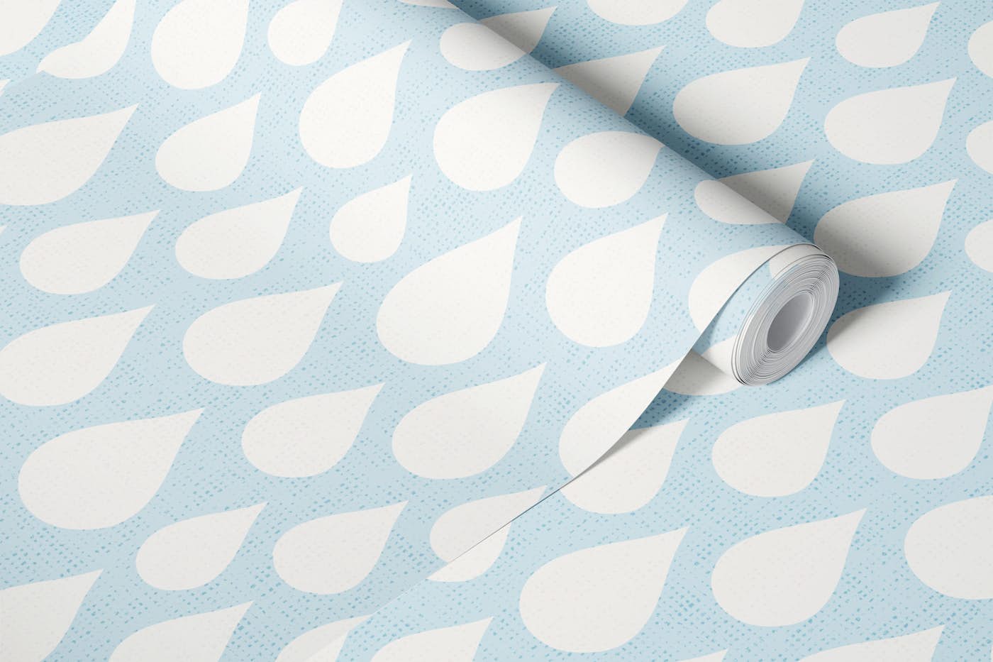 Calming water drops on soft blue wallpaper roll