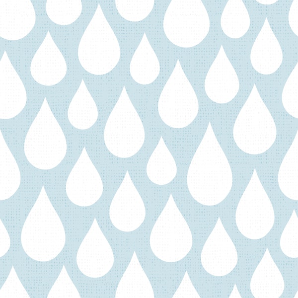 Calming water drops on soft blue