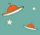 Minimal Vintage UFO Blue