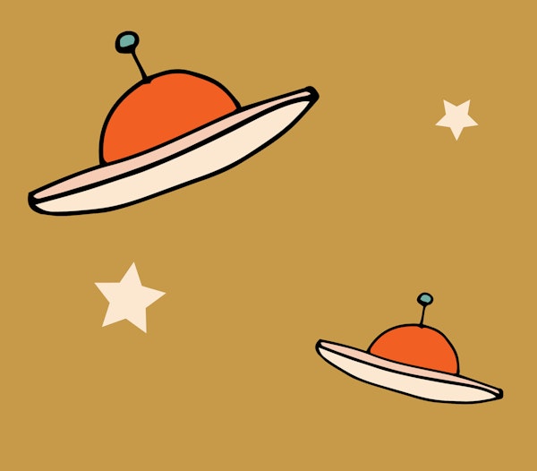 Minimal Vintage UFO Mustard