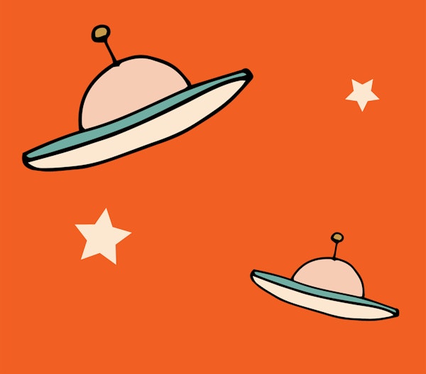 Minimal Vintage UFO Orange