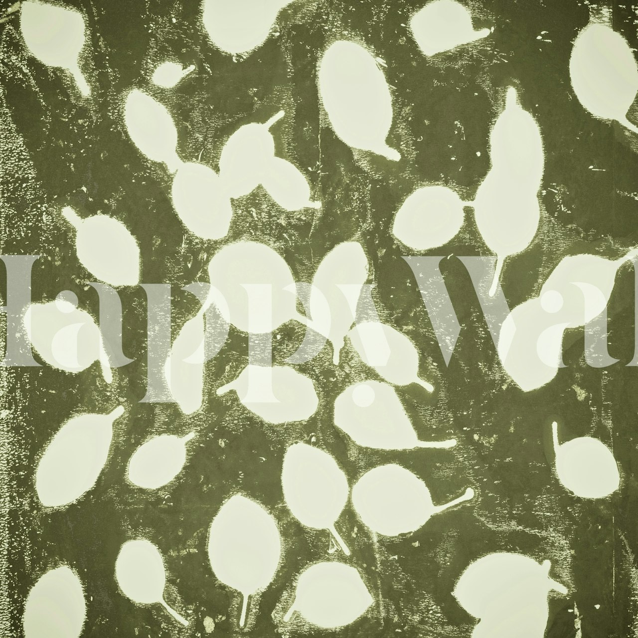 Leaves texture tapet i ett rum