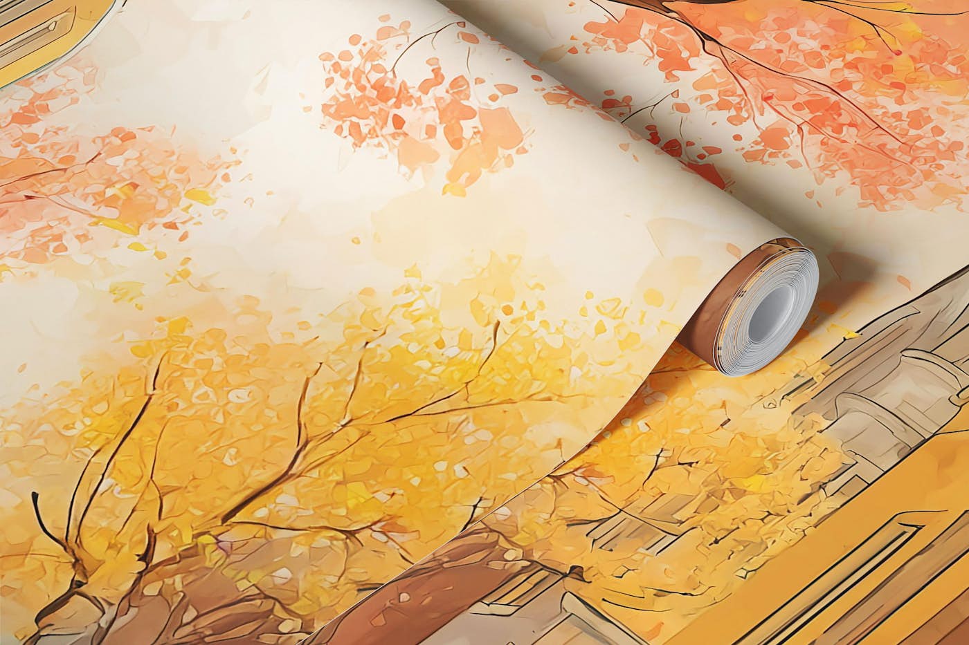 Foggy Amsterdam Street wallpaper roll