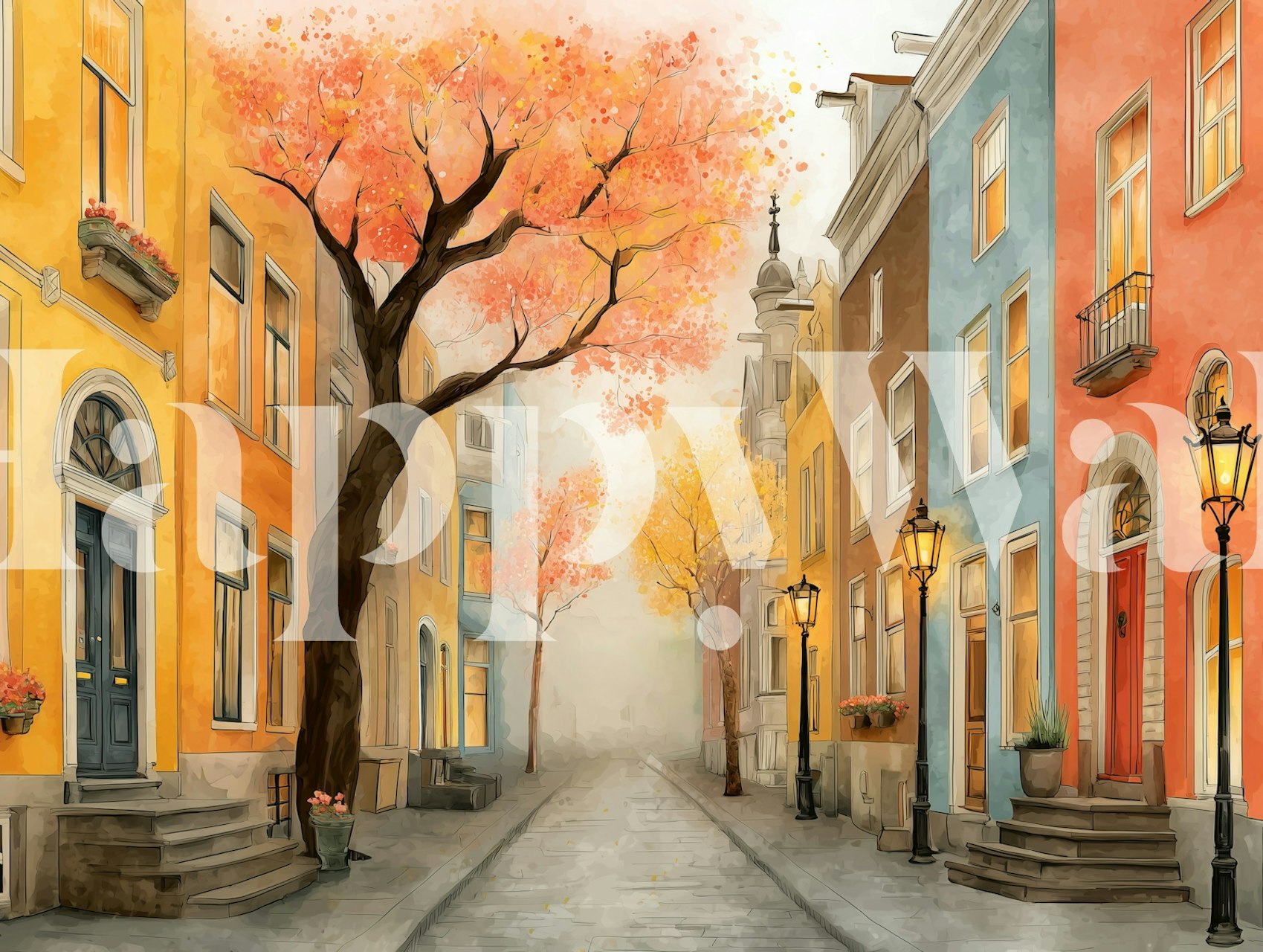 Σχέδιο ταπετσαρίας Foggy Amsterdam Street