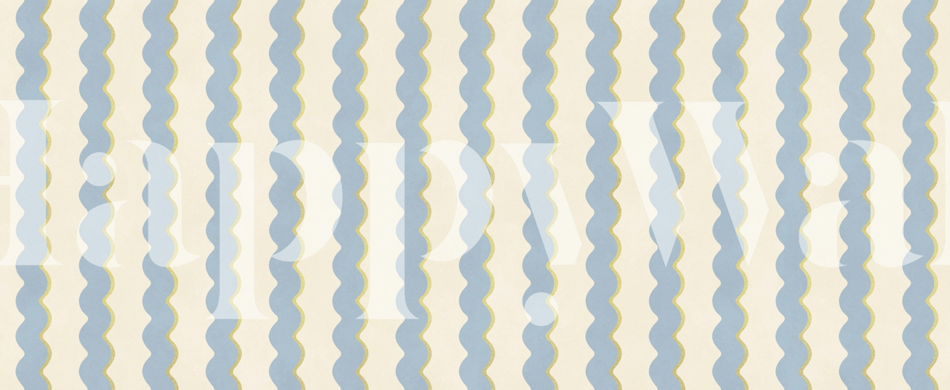 Blue and Gold Elegance wallpaper in a room