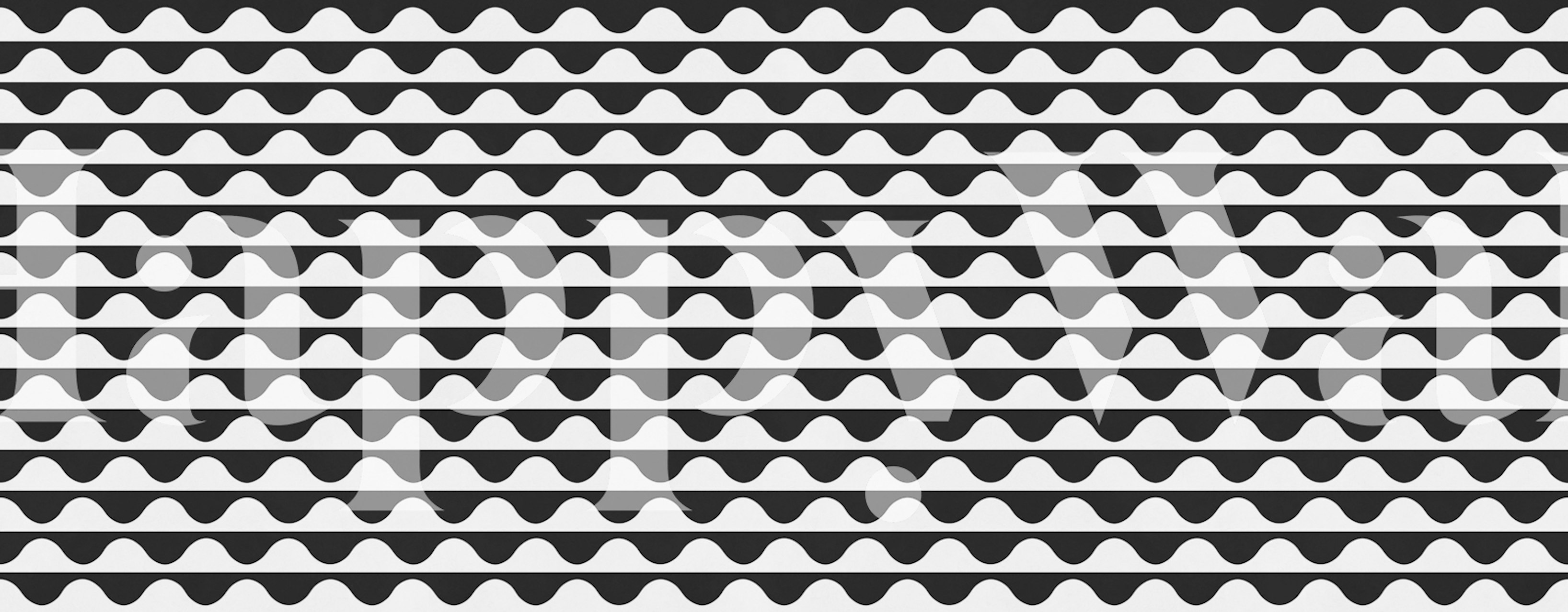 Papel pintado Monochrome Wave Stripes en una habitación