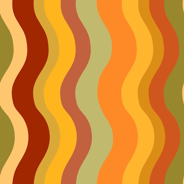 Retro Golden Hour Wavy Stripes