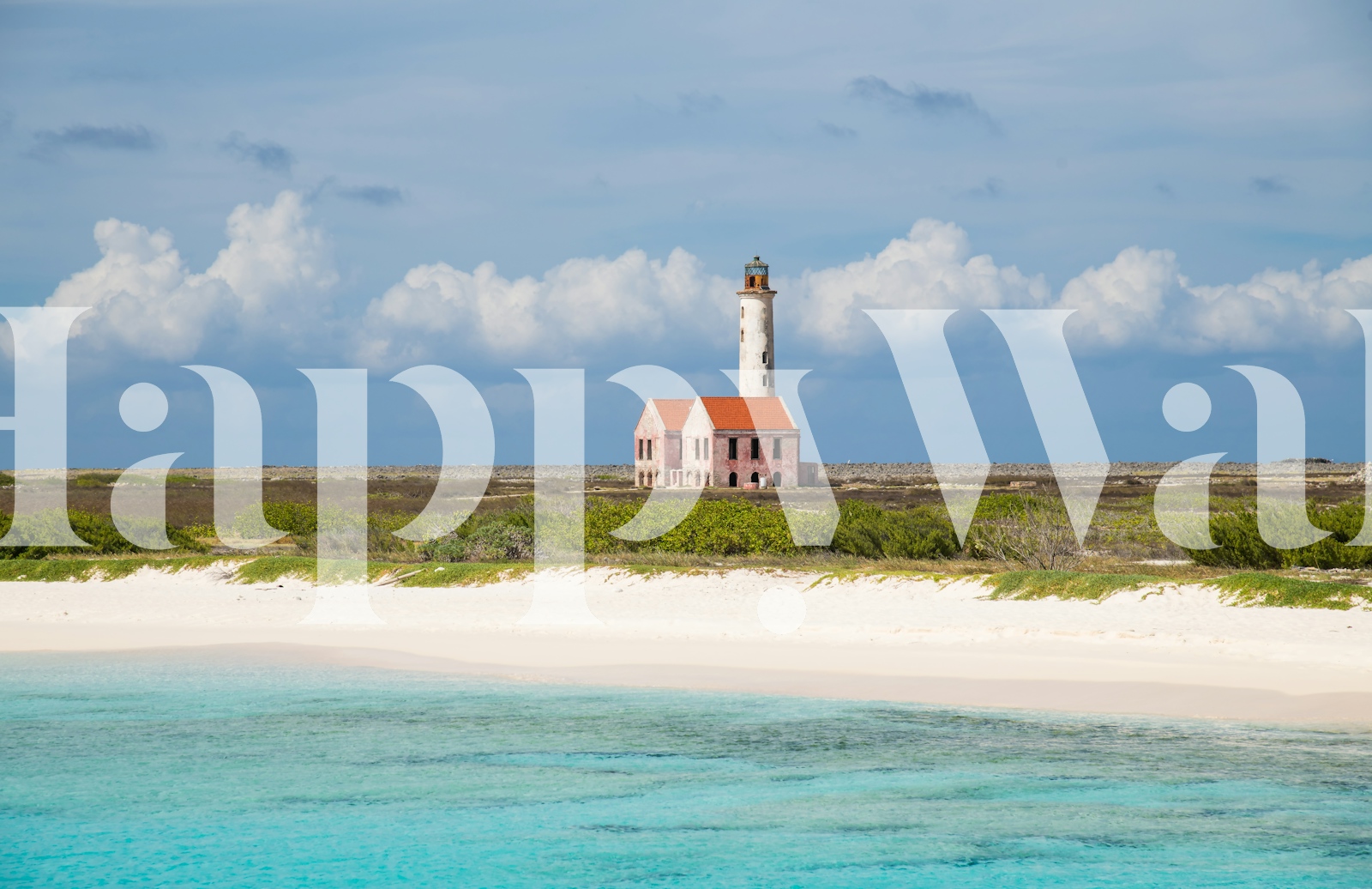 Pink Lighthouse Coastal Wallpaper