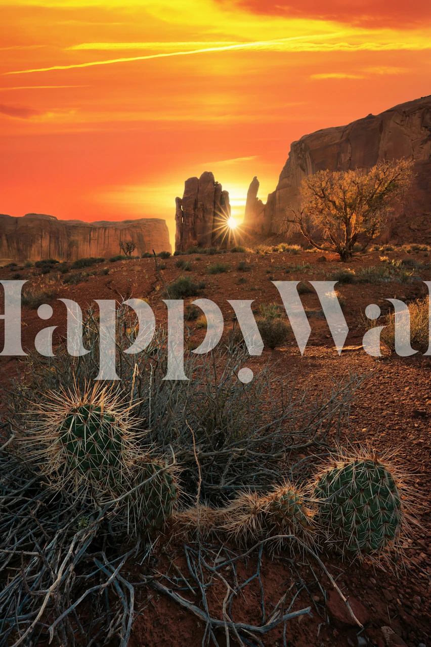 Southwestern Sunset Glow behang in een kamer