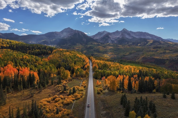 Scenic Fall Road in Colorado