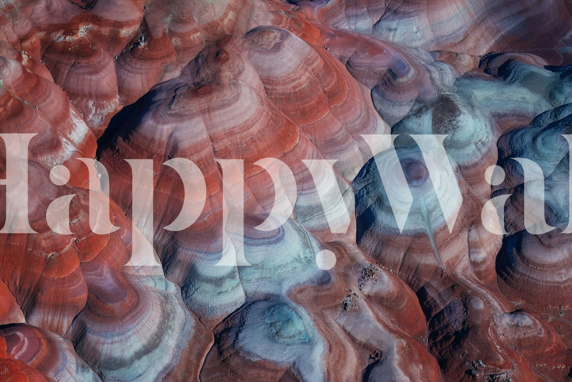 Bentonite Hills in Utah wallpaper in a room