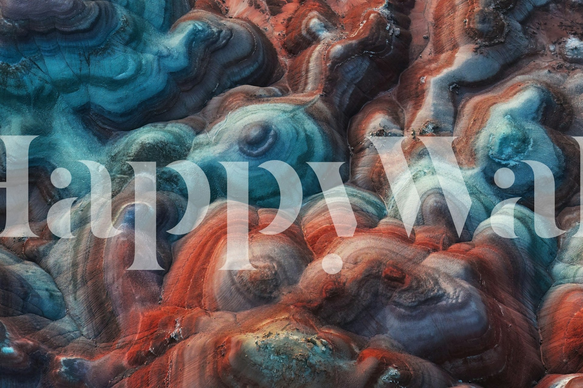 Bentonite Hills wallpaper design in a room