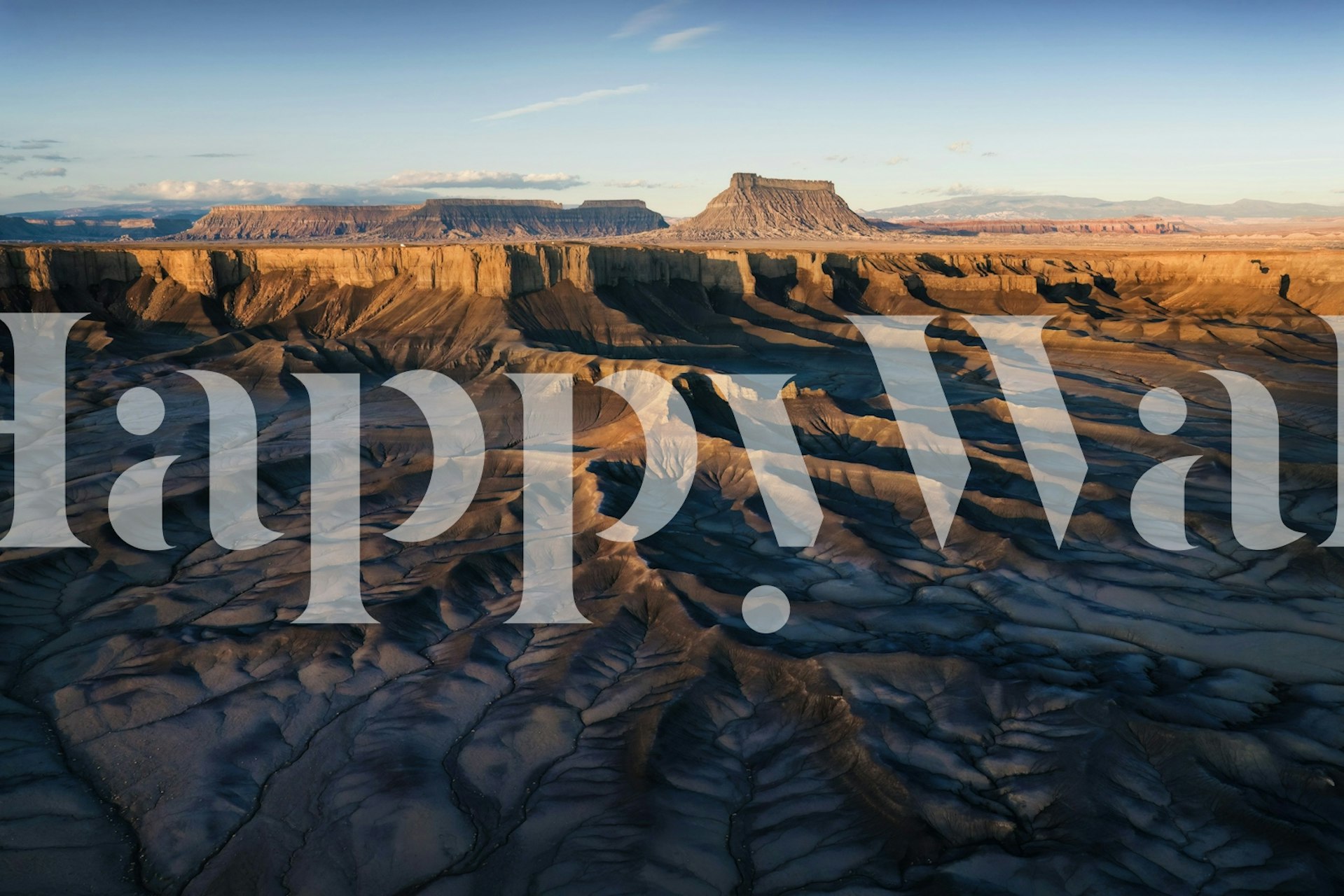 Eroded landscapes wallpaper in a room