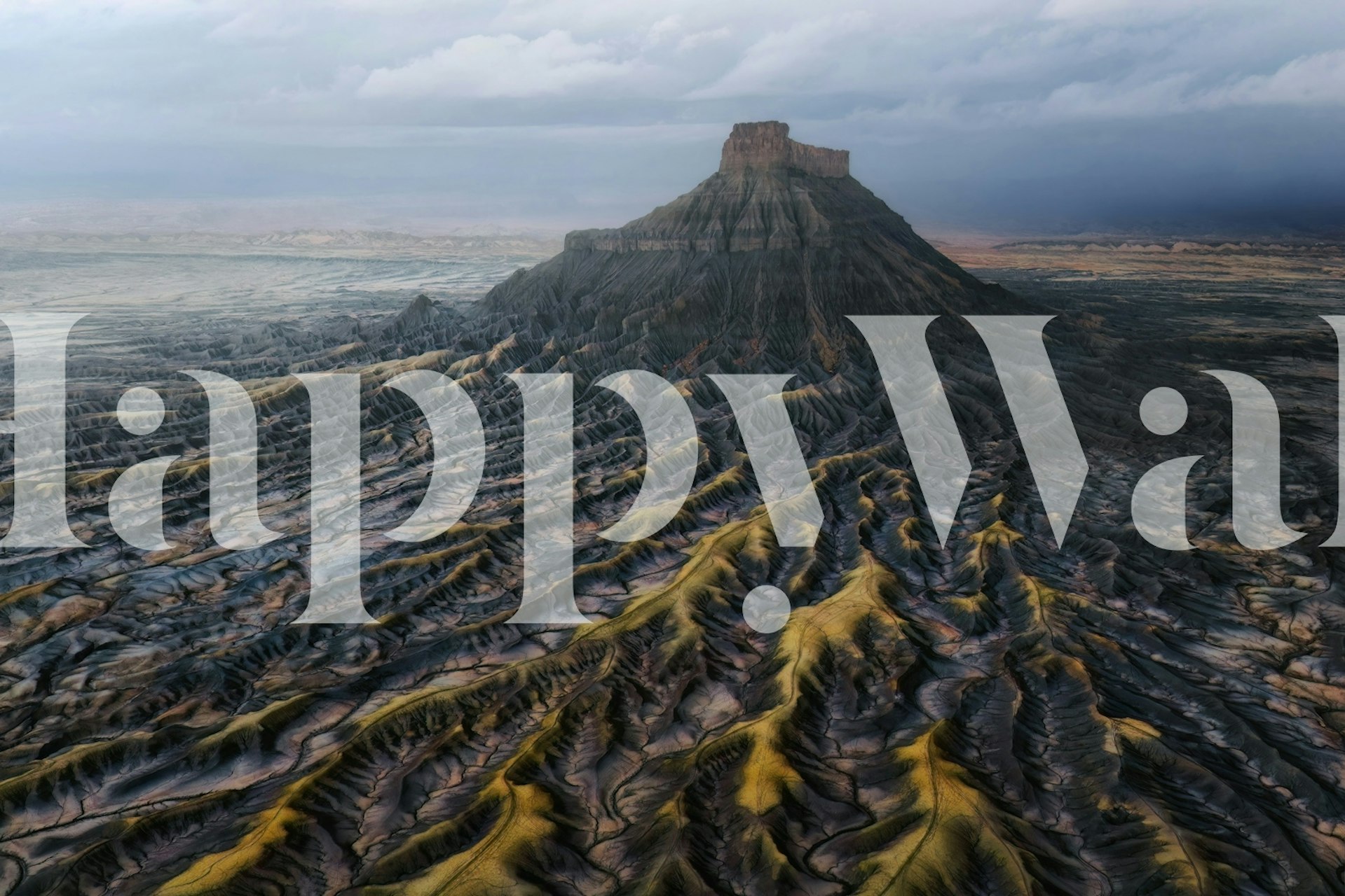 Factory Butte landskab tapet i et rum