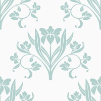 Lilies in Aquamarine and Alabaster wallpaper