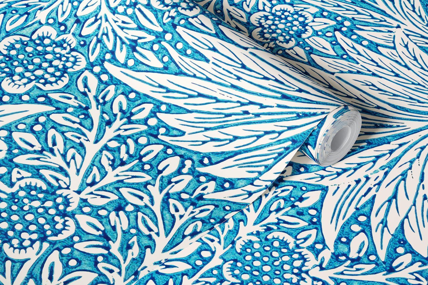 Blue Marigold - William Morris - Aster wallpaper roll