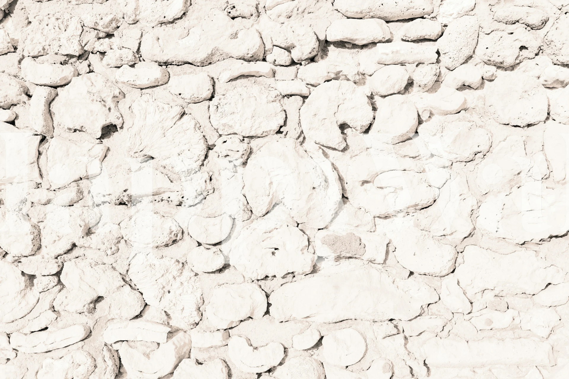 Rustic coral stone wall texture wallpaper in light tones