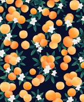 Orange Twist Flower Night 3 tapete